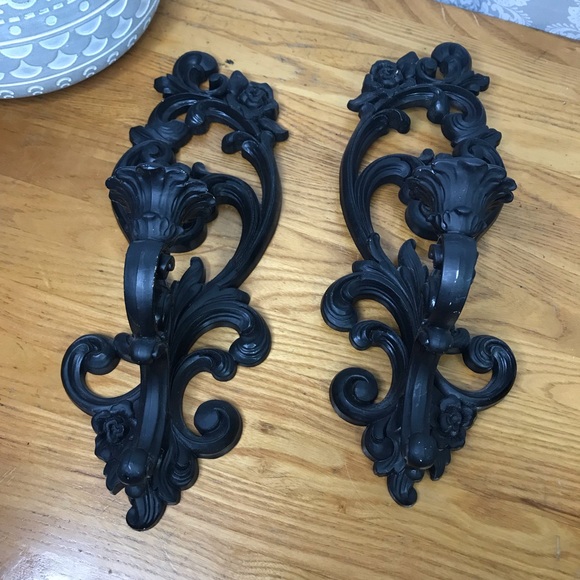 Other - Vintage HOMCO Black Candle stick holders